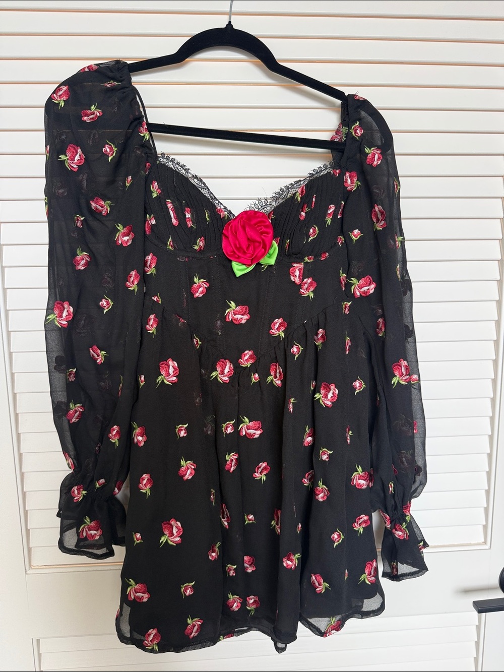 For Love And Lemons Black Wren Mini Dress